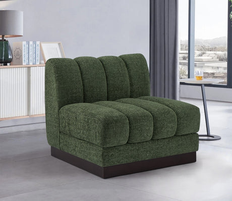Quinn Chenille Fabric Living Room Chair Green - 124Green-Armless - Luna Furniture