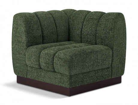 Quinn Chenille Fabric Living Room Chair Green - 124Green-Corner - Luna Furniture