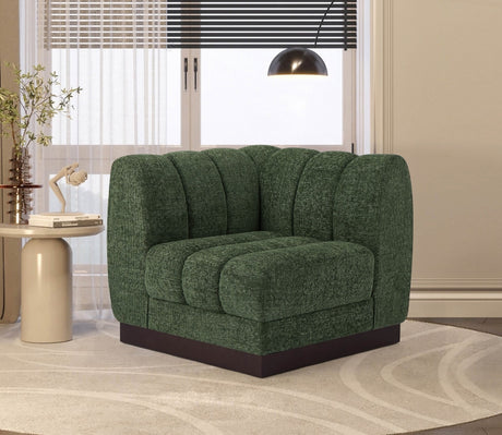 Quinn Chenille Fabric Living Room Chair Green - 124Green-Corner - Luna Furniture