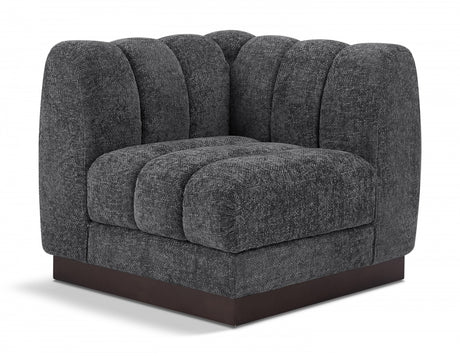 Quinn Chenille Fabric Living Room Chair Grey - 124Grey-Corner - Luna Furniture