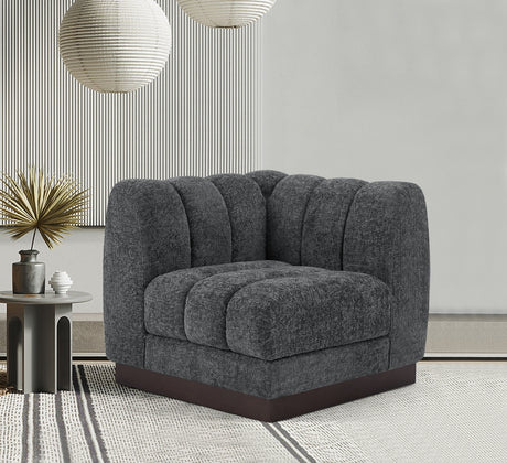 Quinn Chenille Fabric Living Room Chair Grey - 124Grey-Corner - Luna Furniture