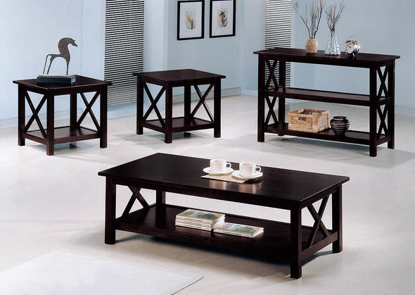 Rachelle 3-piece Occasional Table Set Deep Merlot - 5909 - Luna Furniture