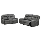 Raelynn Gray 2-Piece Upholstered Motion Reclining Sofa Set from Coaster - Luna Furniture
