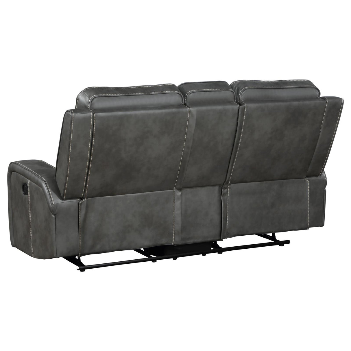 Raelynn Gray Upholstered Motion Reclining Loveseat from Coaster - Luna Furniture