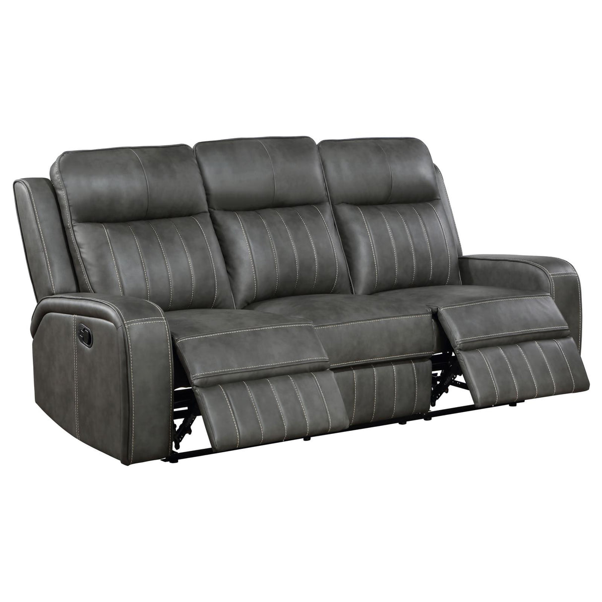 Raelynn Gray Upholstered Motion Reclining Sofa from Coaster - Luna Furniture