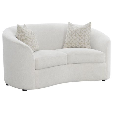 Rainn Latte Upholstered Tight Back Loveseat from Coaster - Luna Furniture