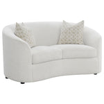 Rainn Upholstered Tight Back Loveseat Latte - 509172 - Luna Furniture