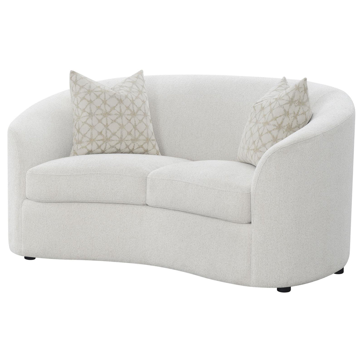 Rainn Latte Upholstered Tight Back Loveseat from Coaster - Luna Furniture