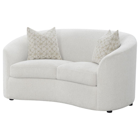 Rainn Latte Upholstered Tight Back Loveseat from Coaster - Luna Furniture