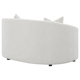 Rainn Latte Upholstered Tight Back Loveseat from Coaster - Luna Furniture