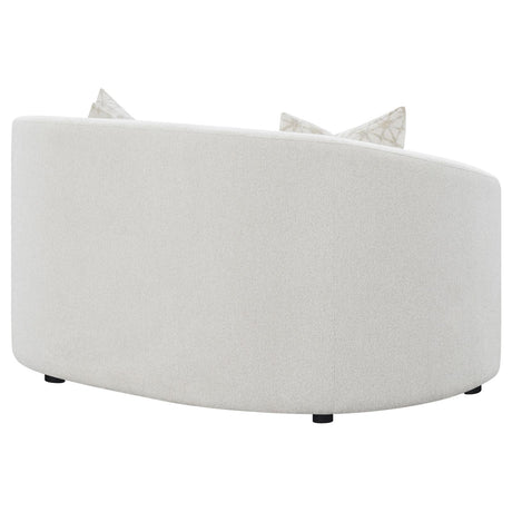 Rainn Latte Upholstered Tight Back Loveseat from Coaster - Luna Furniture