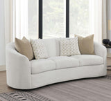 Rainn Latte Upholstered Tight Back Sofa from Coaster - Luna Furniture