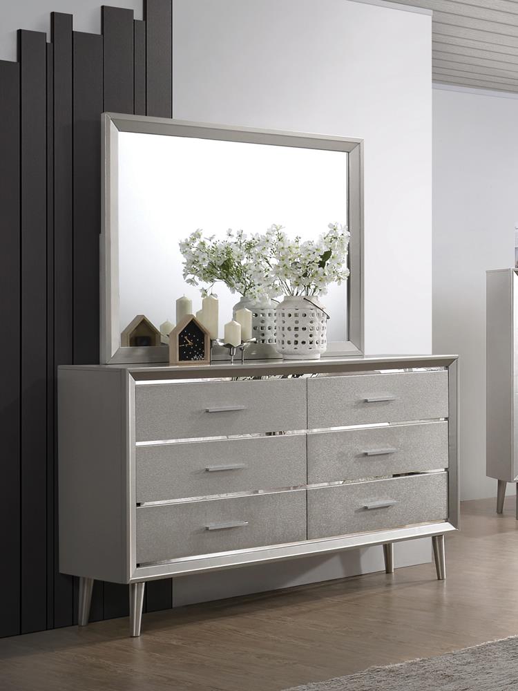 Ramon 6-drawer Dresser Metallic Sterling - 222703 - Luna Furniture