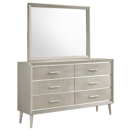 Ramon 6-drawer Dresser with Mirror Metallic Sterling - 222703M - Luna Furniture