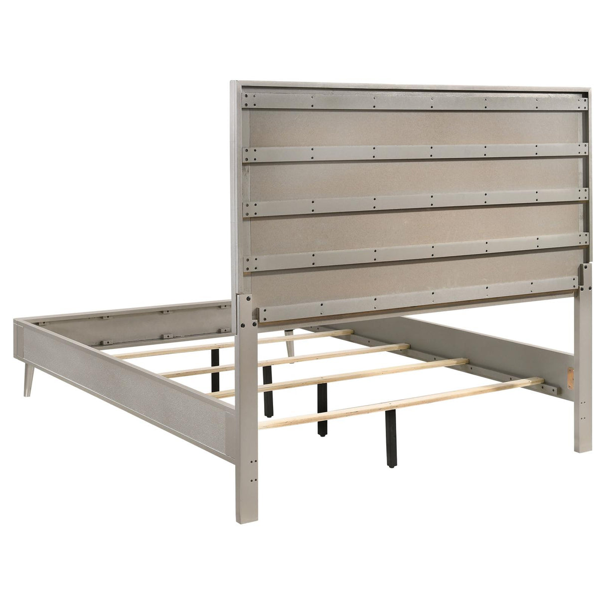 Ramon Eastern King Panel Bed Metallic Sterling - 222701KE - Luna Furniture