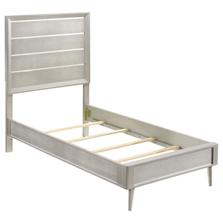 Ramon Twin Panel Bed Metallic Sterling - 222701T - Luna Furniture