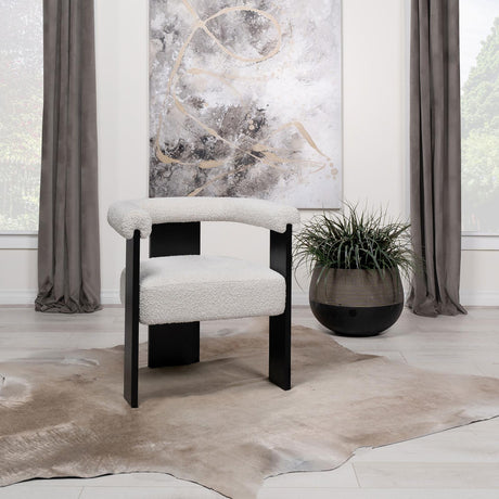 Ramona Boucle Upholstered Accent Side Chair Cream and Black - 903147 - Luna Furniture