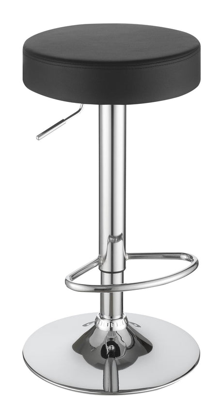 Ramses Chrome and Black 29" Adjustable Bar Stool from Coaster - Luna Furniture