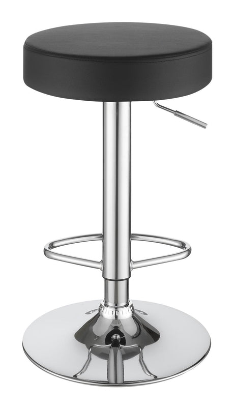 Ramses Chrome and Black 29" Adjustable Bar Stool from Coaster - Luna Furniture
