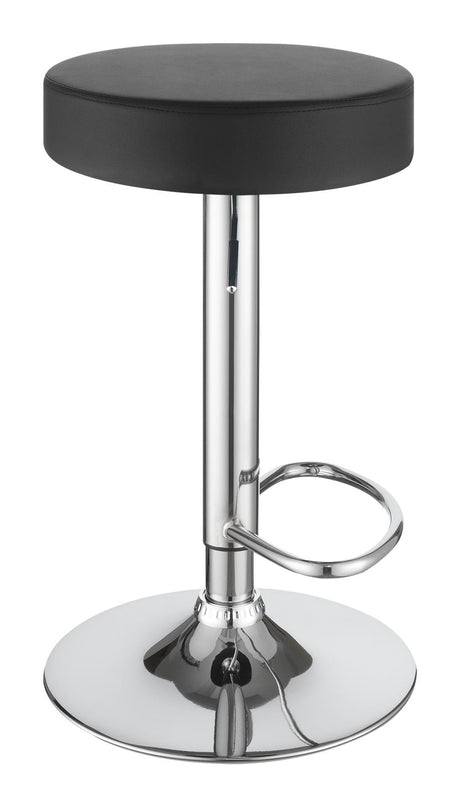 Ramses Chrome and Black 29" Adjustable Bar Stool from Coaster - Luna Furniture