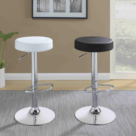 Ramses Chrome and Black 29" Adjustable Bar Stool from Coaster - Luna Furniture
