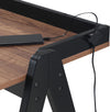 Raul Writing Desk Walnut and Black with USB ports - 805926 - Luna Furniture