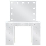 Regina White 3-Piece Makeup Vanity Table Set Hollywood Lighting and Mirror from Coaster - Luna Furniture