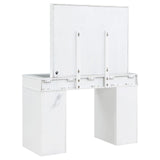 Regina White 3-Piece Makeup Vanity Table Set Hollywood Lighting and Mirror from Coaster - Luna Furniture