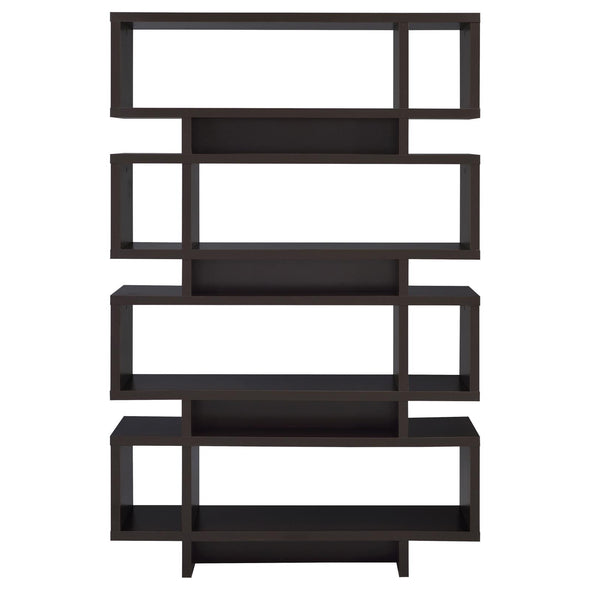 Reid 4-tier Open Back Bookcase Cappuccino - 800307 - Luna Furniture