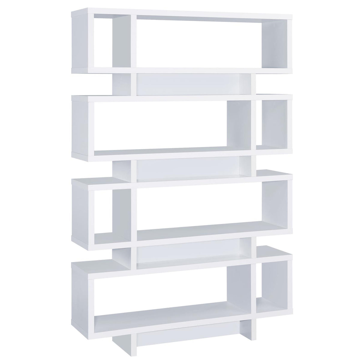 Reid 4-tier Open Back Bookcase White - 800308 - Luna Furniture