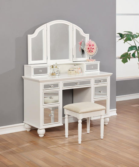 Reinhart 2-piece Vanity Set White and Beige - 930133 - Luna Furniture