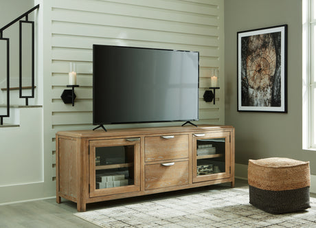 Rencott Light Brown 80" TV Stand - W781-68 - Luna Furniture