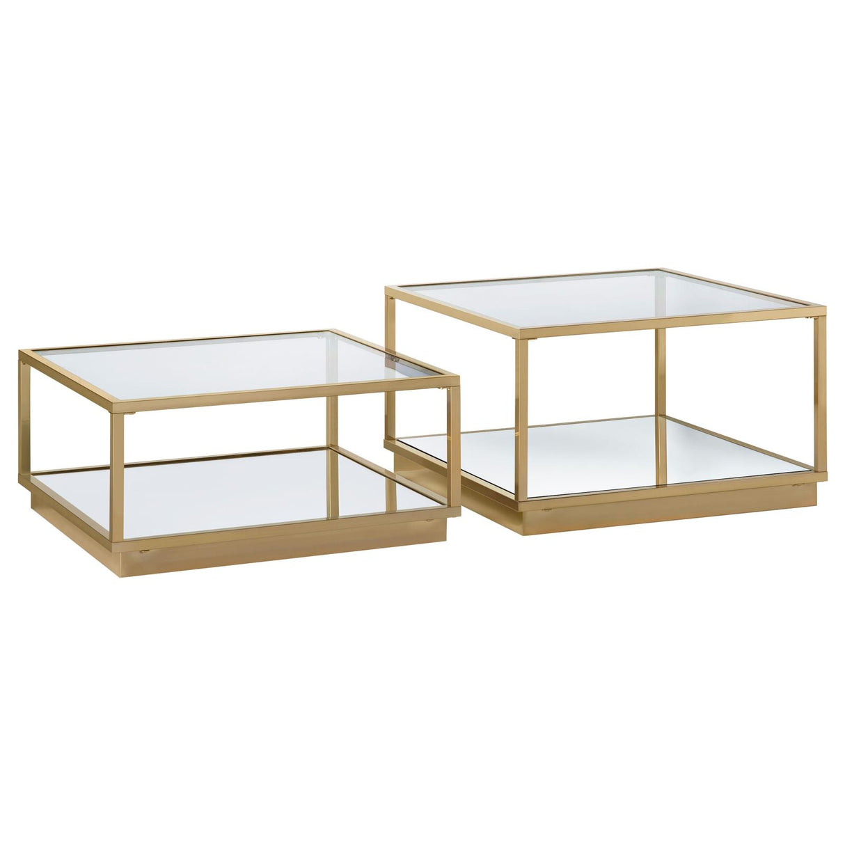 Renee Rose Brass 2-Piece Square Occasional Set from Coaster - Luna Furniture