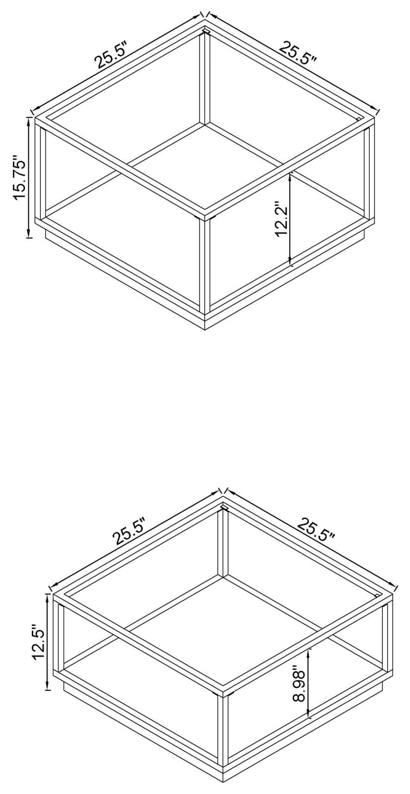 Renee Rose Brass 2-Piece Square Occasional Set from Coaster - Luna Furniture