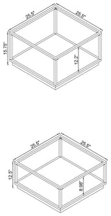 Renee Rose Brass 2-Piece Square Occasional Set from Coaster - Luna Furniture