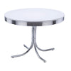 Retro Round Dining Table Glossy White and Chrome - 2388 - Luna Furniture