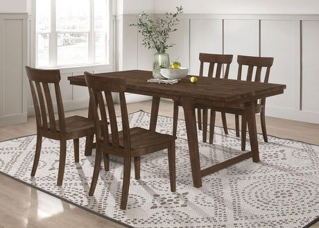 Reynolds 5-piece Rectangular Dining Table Set Brown Oak - 107591-S5 - Luna Furniture