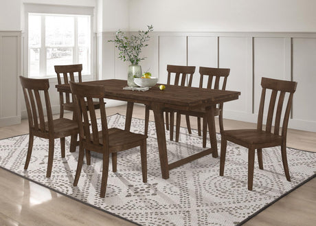 Reynolds 7-piece Rectangular Dining Table Set Brown Oak - 107591-S7 - Luna Furniture
