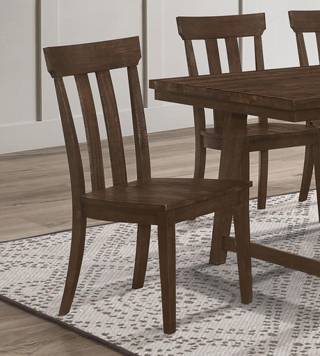 Reynolds Slat Back Dining Side Chair Brown Oak (Set of 2) - 107592 - Luna Furniture