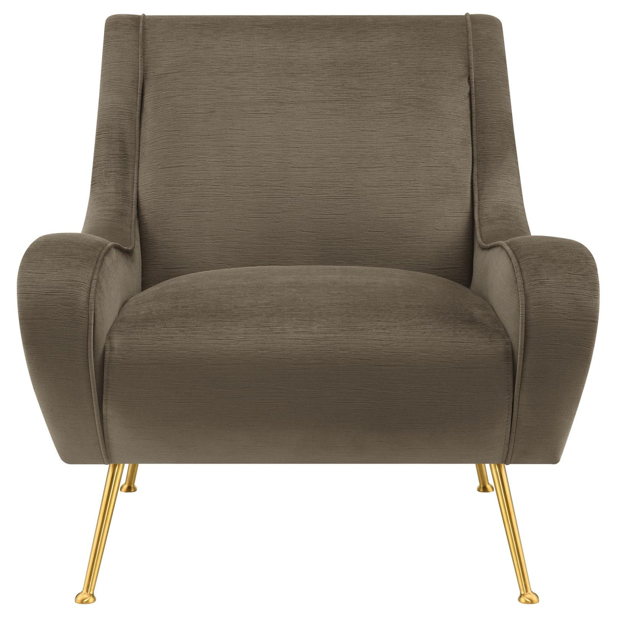 Ricci Truffle and Gold Upholstered Saddle Arms Accent Chair from Coaster - Luna Furniture
