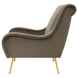 Ricci Truffle and Gold Upholstered Saddle Arms Accent Chair from Coaster - Luna Furniture