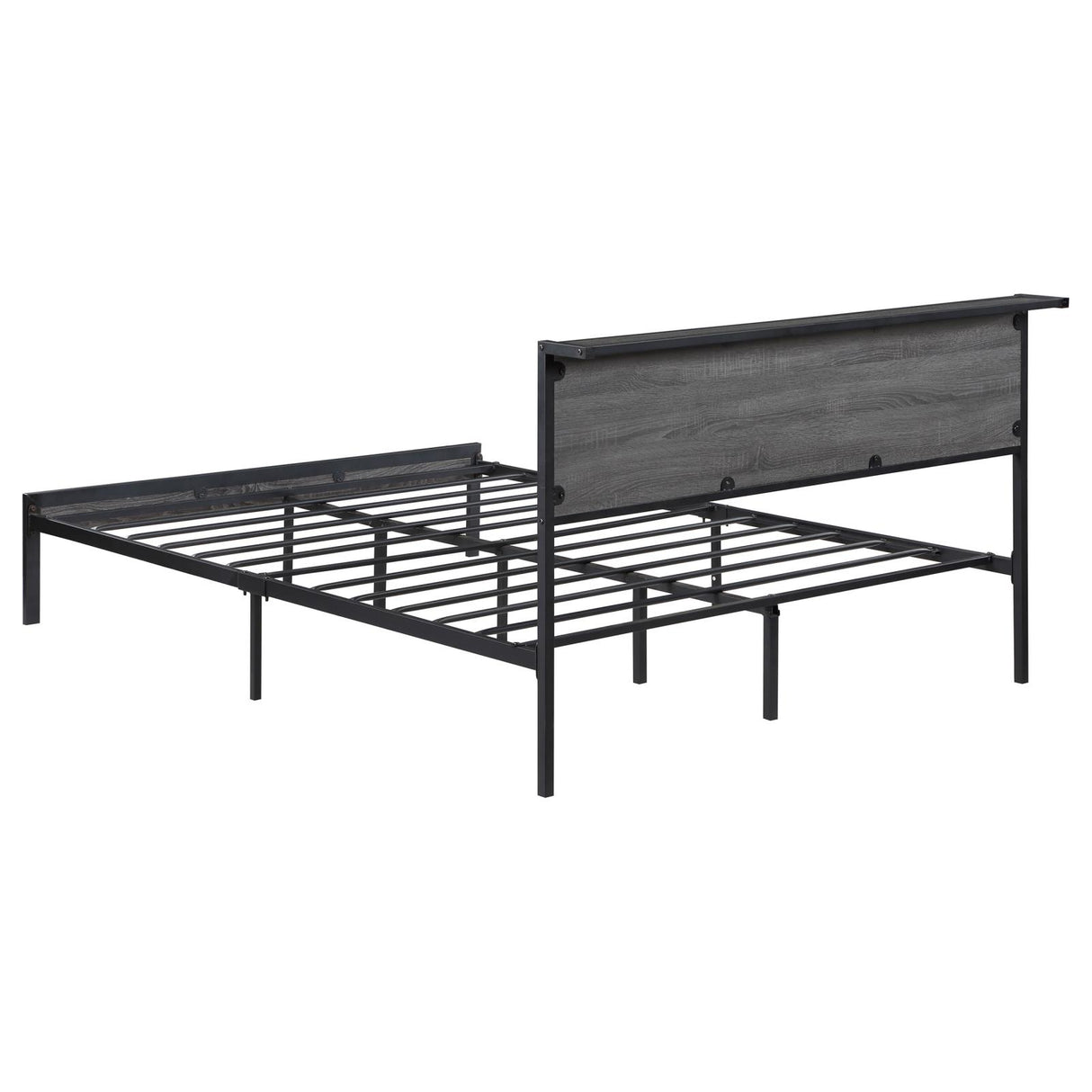 Ricky Full Platform Bed Grey and Black - 302143F - Luna Furniture