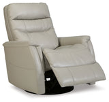 Riptyme Dove Gray Swivel Glider Recliner - 4640461 - Luna Furniture