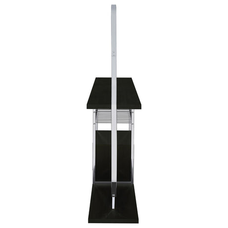 Risley Dark Charcoal 2-Door Circular LED Home Bar with Wine Storage from Coaster - Luna Furniture