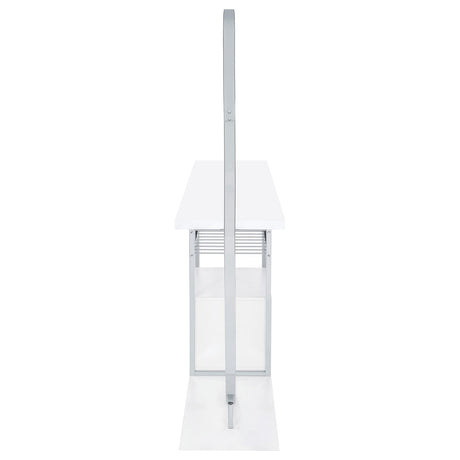 Risley White High Gloss 2-Door Circular LED Home Bar with Wine Storage from Coaster - Luna Furniture