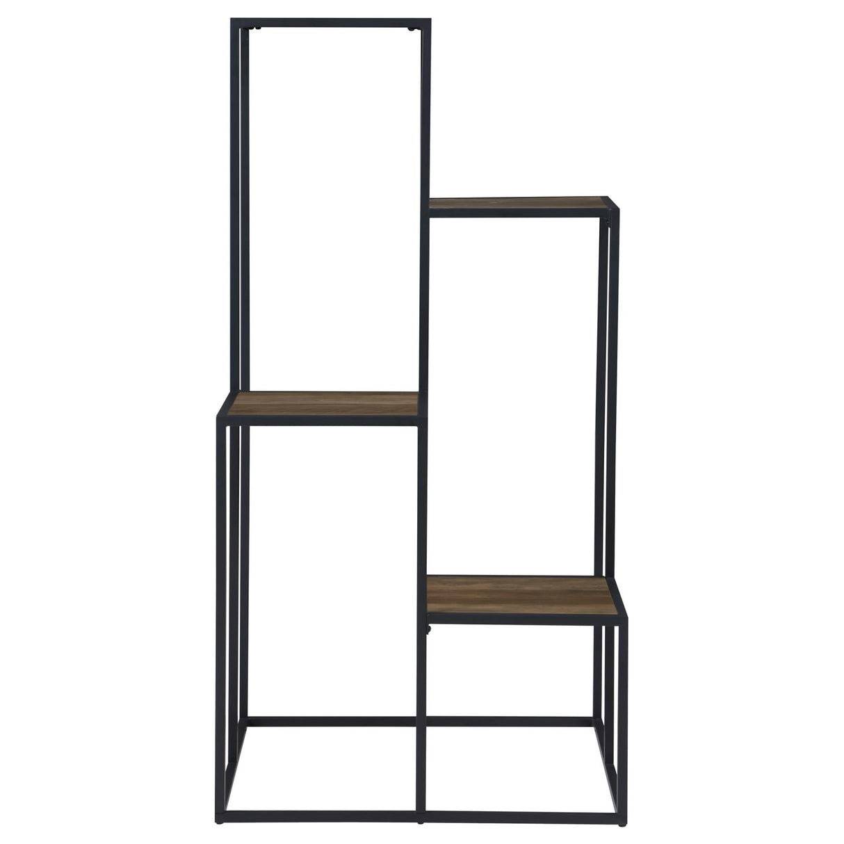 Rito 4-tier Display Shelf Rustic Brown and Black - 805670 - Luna Furniture