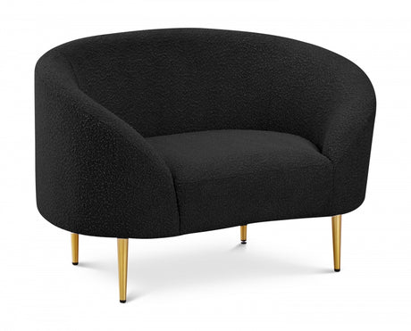 Ritz Boucle Fabric Living Room Chair Black - 477Black-C - Luna Furniture