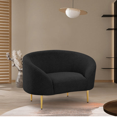Ritz Boucle Fabric Living Room Chair Black - 477Black-C - Luna Furniture