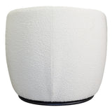 River Mid Century Modern White Boucle Upholstered Swivel Barrel Chair - AFC01922 - Luna Furniture