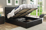 Riverbend Queen Upholstered Storage Bed Black - 300469Q - Luna Furniture